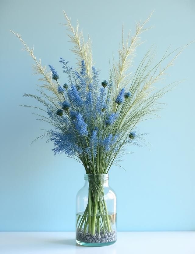 Azure Bloom Desert Thistle Arrangement